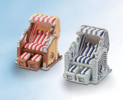 Strandstoel Stoel - Decoratie Stoel - Hobby en Decoratie - Maritieme Stijl - 35 x 35 cm - Rood-Wit