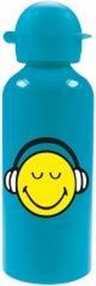 Zak!Designs Smiley 2.0 Drinkbeker - Aluminium - 600 ml - Headset - Aqua Blauw