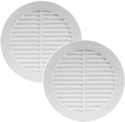 16" Inch Pack van 2 Witte Soffit Vent Covers - Ronde Luchtventilator Met Ingebouwd Insectenscherm Voor Badkamer, Thuis Kantoor En Keuken