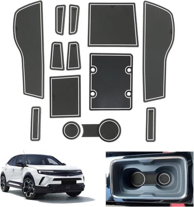 Opel Mokka B en Mokka-e 2021-2025 Antislip Rubbermatten voor Center Console en Deuren, Wit