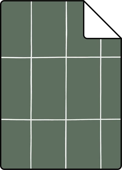 Proefstaal ESTAhome behang kleine tegeltjes vergrijsd groen en wit - 26.5 x 21 cm - 139031-S