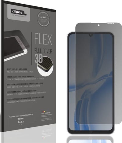 dipos FLEX – Matte Privacy Screenprotector geschikt voor Tecno Pop X | Volledige Schermbescherming | Case-Friendly