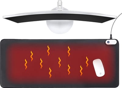 80x33cm Verwarmde muismat Automatisch uitschakelen Bureaublad Mouse pad 3 Verwarmingsniveaus Tafelmat Warm Elektrische deken Voor PC Keyboard Laptop Office en Home