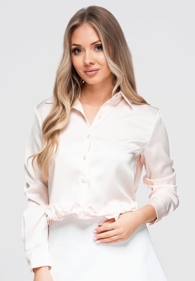 OMBRE Overhemd - Regular Fit - Lange Mouw - Knopen Beige S
