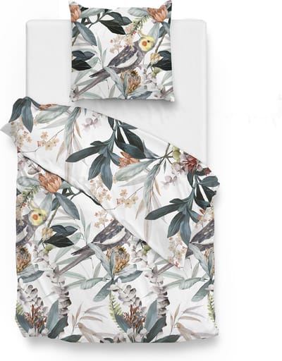 Zohome Kendal Dekbedovertrek - Eenpersoons - Katoensatijn - 140x200-220cm - Wit