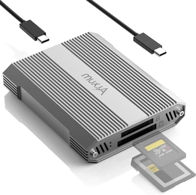 Kaartlezer Dual Slot - Geheugenkaart Adapter - Snelle Dataoverdracht - 10 Gbps USB-C - 8.5 cm Lengte - Zwart
