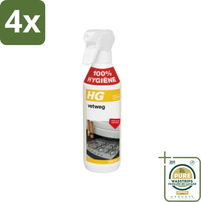HG Vetweg 500 ml - Voordeelverpakking - 4 stuks - Vetvlekken - Roestvrijstaal reiniger