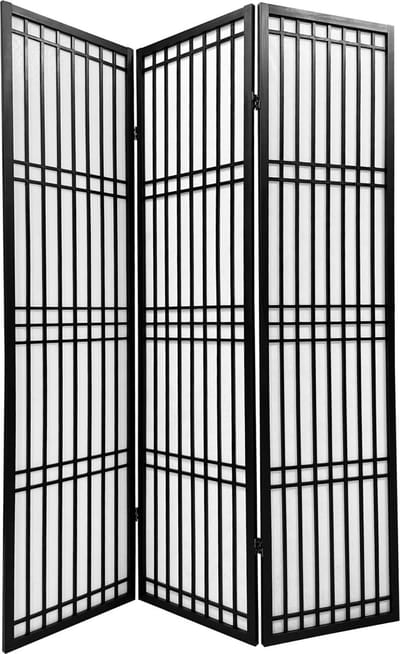 Fine Asianliving Japans Kamerscherm Shoji B135xH180cm Scheidingswand Zwart - Tokyo