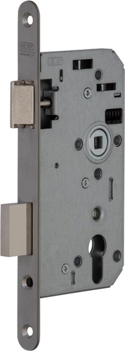 Nemef project insteek cilinder dag-nachtslot - PC72 - doornmaat 60 mm - RVS voorplaat - 449/17 - Rs/Ls