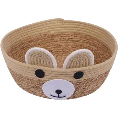 Corde de Rotin Lit pour Chat 4 Saisons Universel Modèle Ours Mignon Nid de Couchage pour Chaton pour Fournitures pour Animaux de Compagnie
