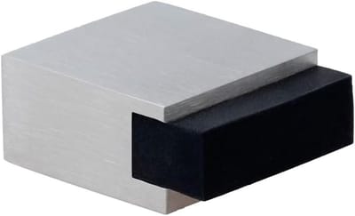 Zelfklevende Deurstopper Zwart Rubber | Mini Formaat 25 x 14 mm | Roestvrij Staal | Sterke Hechting