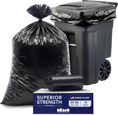 Heavy Duty Vuilniszakken 95-96 Gallon - Robuuste Afvalzakken voor Bouw- en Tuinwerk