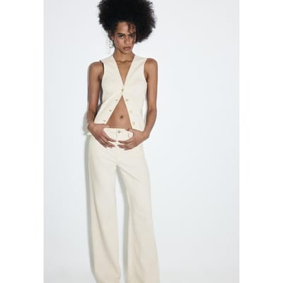 Stradivarius D92 straight wide leg jeans  Vanille 32