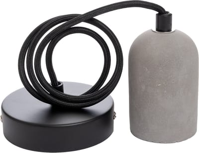 Specilights Pendel Beton Rond E27 - Cement fitting - Hanglamp met Strijkijzersnoer en Plafondkap