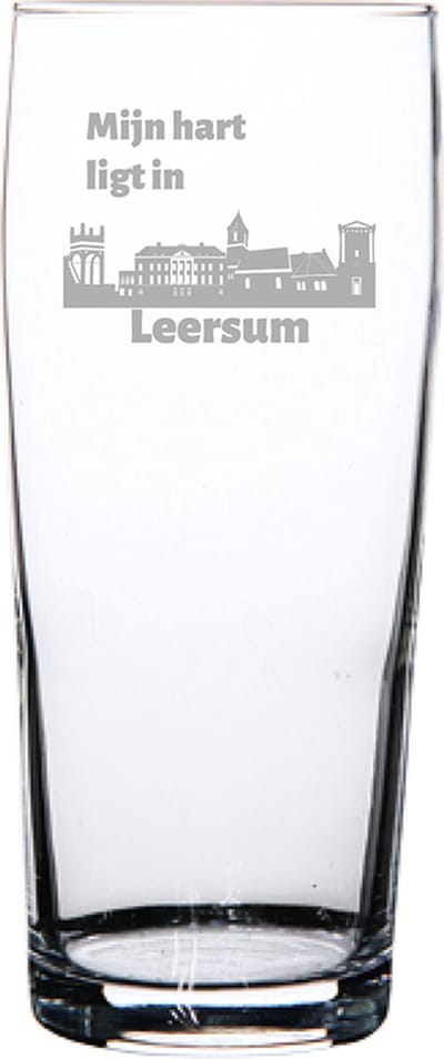 Gegraveerde bierfluitje 19cl Leersum