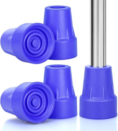 Set van 4 Antislip Rubber Voetjes voor Stoelen, Beschermende Caps voor Loopstokken, Duurzaam en Stevig in Donkerblauw