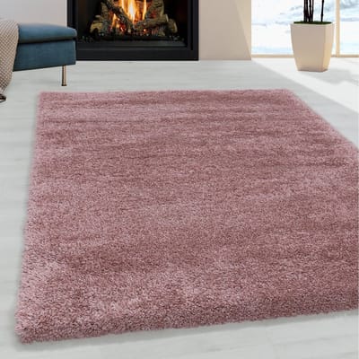 Flycarpets Luna Vloerkleed - 80x150cm - Roze - Hoogpolig