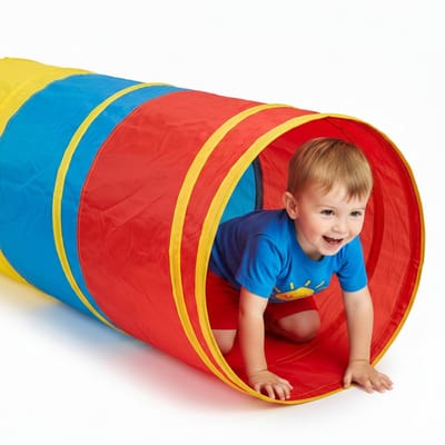 Cheqo® Speeltunnel voor Kinderen - Kruiptunnel Pop-Up Opvouwbaar - Speelgoed voor Peuter en Baby - Binnenspeelgoed en Buitenspeelgoed - Kleurrijke Tunnel Tent - Agility Tunnel - Kindertunnel - Speelhuis met Tunnel - Speeltent - Krabbeltunnel
