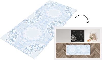 Keukenloper - Loper keuken - Winter - Sneeuw - Abstract - Luxe - 120x50 cm - Keukenloper vinyl
