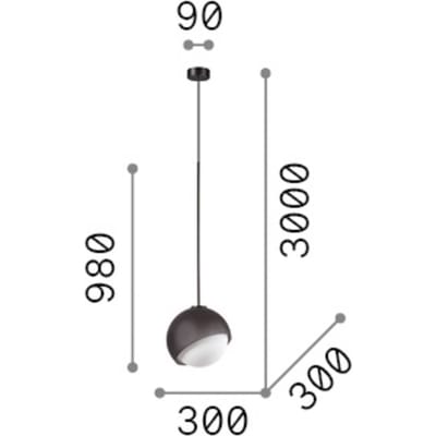 IDEAL LUX hanglamp Bloom, Ø 30 cm, messing, metaal/glas