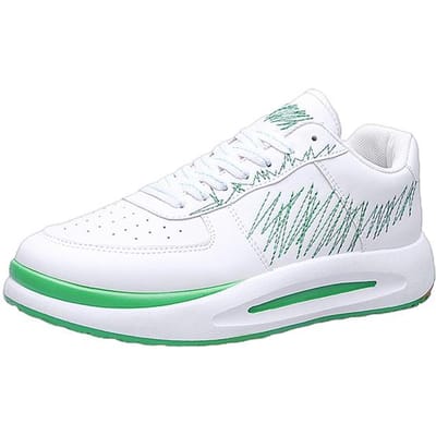 Chaussures décontractées pour hommes tendance tout-match Été Respirantes Chaussures pour hommes Antidérapantes Absorbant les chocs Chaussures de sport Chaussures à semelles épaisses pour hommes 39 white