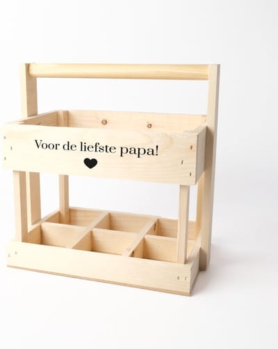 Bierkrat - Houten krat - Bierkrat hout - Bier cadeau - Houten bierkrat - Vaderdag - Voor de liefste papa