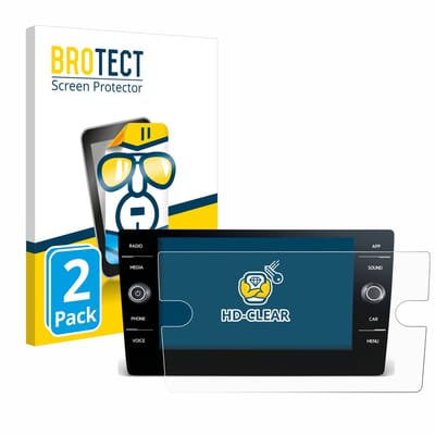 BROTECT - Screenprotector voor Volkswagen T-Roc 2017-2019 Discover Media 8" 2017-2019 - Folie Beschermfolie transparant 2 Stuks