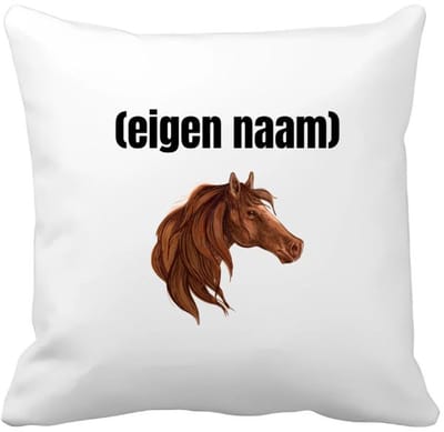 Akyol - paardenkop met eigen naam Kussen hoes - Paarden - paarden liefhebbers - iemand die houdt van paarden - verjaardag - cadeau - kado - 40 bij 40 cm