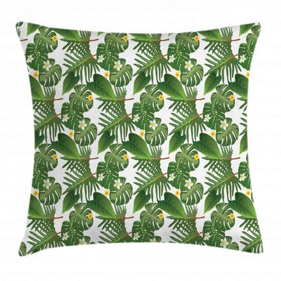 ABAKUHAUS Eiland-Party-kussenhoes – 40x40 cm – Dubbelzijdig bedrukt – Rits – Groen-Geel