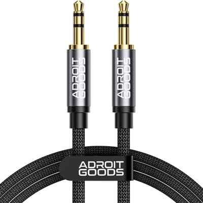 AdroitGoods AUX Kabel 3.5 mm - Audio Kabel - Gold Plated - Male to Male - 1 meter