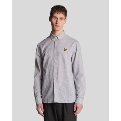 Overhemd Lange Mouw Lyle &amp; Scott LW2207V LINEN BLEND OXFORD-Z271 DARK NAVY