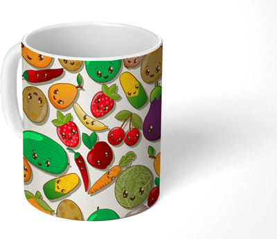 Mok - Koffiemok - Kawaii - Patronen - Groente - Fruit - Mokken - 350 ML - Beker - Koffiemokken - Theemok