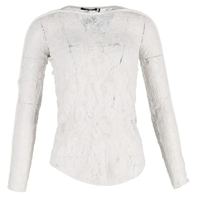 Isabel Marant blouse met bloemenkant in witte polyester