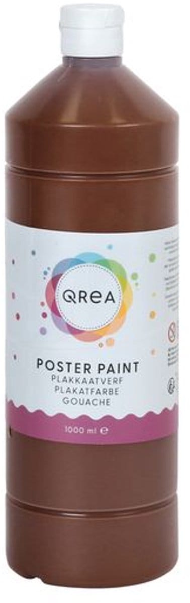 Plakkaatverf qrea donkerbruin 1000ml | 6 stuks