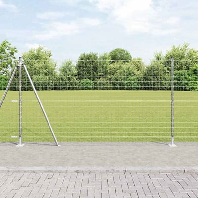 vidaXL - Euro-hek - met - betonnen - voetstuk - 10 - x - 1,2 - m - Gegalvaniseerd - staal