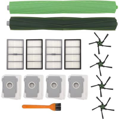 Vegen Robot Vervangingsset voor Roomba S9 Veegmachine Hoofdborstel Zijborstel Filter Stofzak Kit black