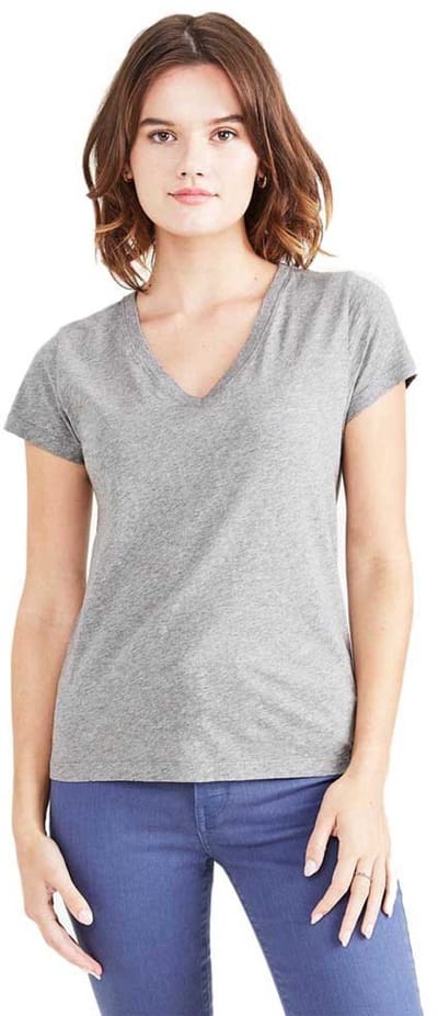 Dockers A1759 T-shirt Met Korte Mouwen En V-hals Grijs XS Vrouw