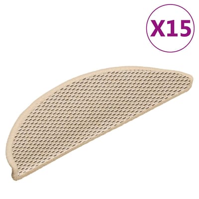 vidaXL - Trapmatten - zelfklevend - 15 - st - sisal-look - 56x17x3 - cm - berber
