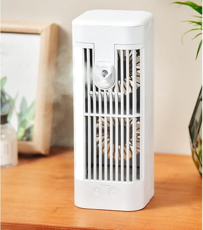 Persoonlijke Air Cooler - Mini Ventilator - Persoonlijke Koeling - Snelle Koeltechnologie - 24x10x10 cm - Wit