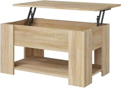 Salontafel - Verhoogde tafel - Werken en eten - Opklapbaar blad - 79 x 49 x 41 cm - Sonoma Eik