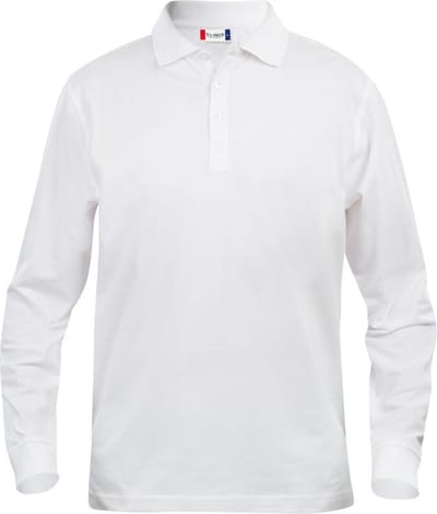 Clique Basic Polo L/S Junior 028233 - Wit - 110-120