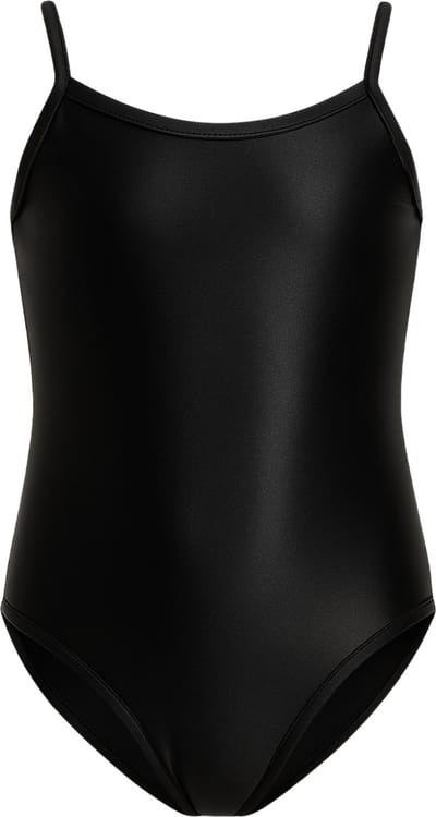 Dancer Dancewear Balletpakje glans | Van Glanslycra | "Giselle" | Zwart | Meisje | Met Spaghettibandjes | Maat 104/110 | 6 jaar