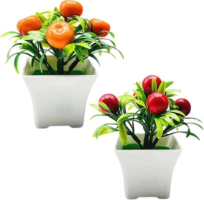 Mini Bonsai Fruitboom met Kunstmatige Sinaasappelbloesem en Mandarijn - Perfect voor Kantoor en Tuin, Decoratieve Planten, Huisdecoratie