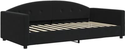 Bank Bed - Slaapbank - Multifunctioneel - Fluwelen Bekleding - 100x200 cm - Zwart