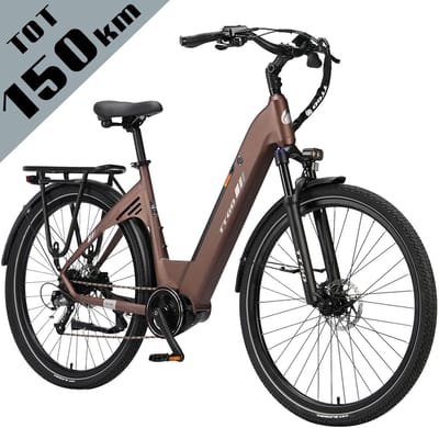 TTGO C7 SE Elektrische Fiets – 648Wh Lithium Accu – Actieradius tot 150 km – 36V 250W Middenmotor – Hydraulische Schijfremmen – 28×2.0 inch Banden – Shimano 9 Versnellingen – Aluminium Frame – LCD Display – Elektrische Stadsfiets – Bruin