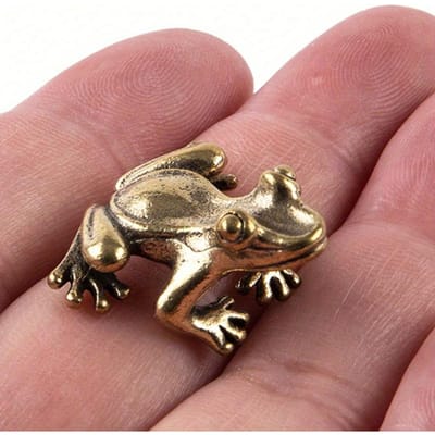 Retro Massief Messing Kleine Kikker Figuur, Creatief Auto Accessoires Ornament, Kantoorbureau Decor, (Meditatiekikker Kan Gebruikt Worden Als Thee-huisdier, Wierookbrander 1-size brons
