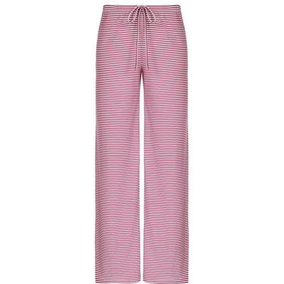Gestreepte Losse en Skinny Vetersluiting Lage Taille Casual Broek Spice Girl Drapé Wijde Pijpen Broek M rood