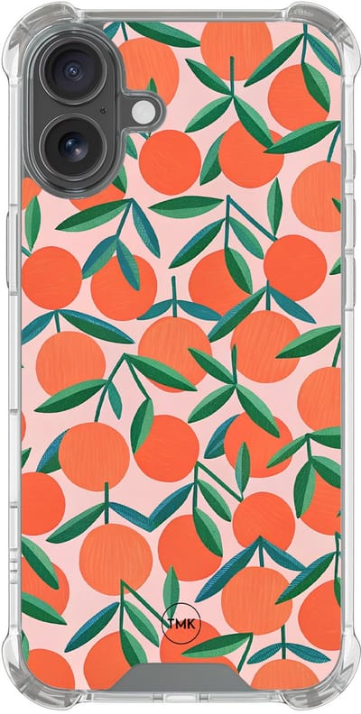 Shockproof hoesje geschikt voor Apple iPhone 17 - Sweet oranges - Schokbestendig - Verhoogde randen - TPU case - Extra Sterke Back Cover - Print - Transparant, Oranje