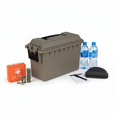 Plasticforte Nood Pakket opberg box kist - waterdicht - kunststof - 29 x 13 x 18 cm - 7 liter