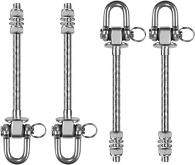 Zware Rocking Haak voor Plafond, Ideaal voor Hangschoenen, Yoga en Boksen, Geschikt voor Houten Balken, D-vorm, 228 cm, 2 Stuks, Tot 800 kg Belastbaarheid